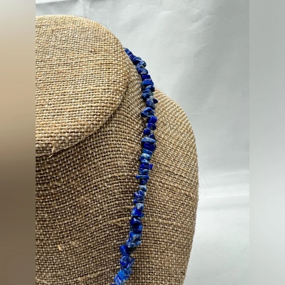 Vintage Necklace, Uncut Lapis Lazuli Necklace